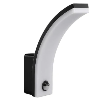 Imagen de Maclean MCE512 B Aplique LED con Sensor de Movimiento y Crepuscular, Iluminación Pared para Interior Exterior, Lámpara 20W, IP65 Resistente al Agua, 2000lm, Blanco Neutro 4000K (Negro)