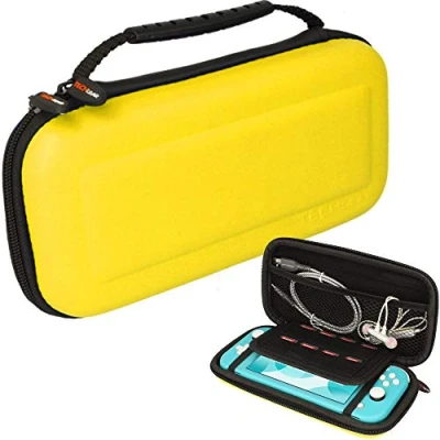 Imagen de TECHGEAR Switch Lite Carcasa Funda Dura Protectora de Viaje y Llevar para Nintendo + Ranura 8 Tarjetas Juego Accesorios [Amarillo]