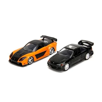 Imagen de Jada Toys Coches Fast and Furious (Juego de 2) Honda Civic EJ1 1993 &amp; Han&#039;s Mazda RX 7 1997 2 Legacy Series Modelos con Puertas Apertura, 1:32, 19 cm, a Partir 8 años, Wave 1, Set