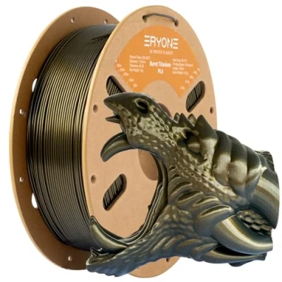 Imagen de ERYONE Burnt Titanium PLA Filament 1.75mm +/ 0.03mm for 3D Printer, 1kg/Spool, Dark Gold