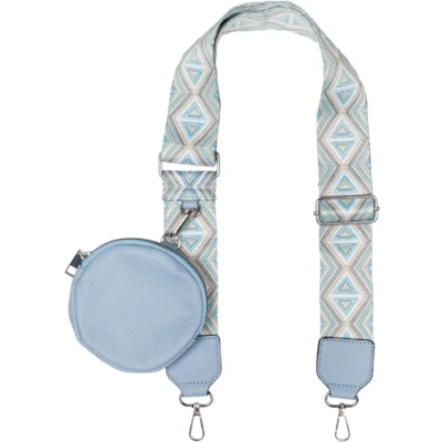 Imagen de styleBREAKER correa de hombro ajustable con patrón geométrico y pequeña billetera, bolso intercambiable, para teléfono, cadena teléfono 02013035, color:Azul claro
