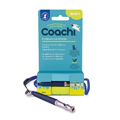 Imagen de Coachi Professional Whistle, tono regolabile, suono acuto, addestramento al richiamo, leggero e compatto, cordino riflettente cani sensibili, adatto per l’addestramento di cuccioli