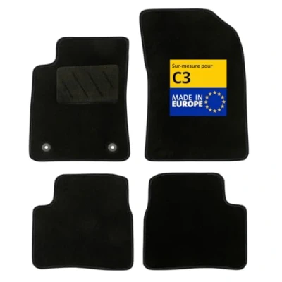 Imagen de DBS Alfombrillas para Coche A Medida C3 con Clips Antideslizantes 4 Piezas