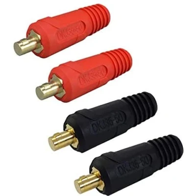 Imagen de RIVERWELD TIG Cable de soldadura Panel Conector Enchufe DKJ35 50 315Amp Dinse Ajuste rápido Color rojo y negro 4 piezas