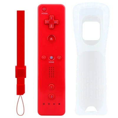 Imagen de OSTENT Sensor de Movimiento Bluetooth Mando a Distancia Inalámbrico para Nintendo Wii Consola Juego Color Rojo