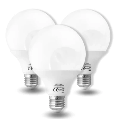 Imagen de Jandei Pack de 3 x Bombillas LED Globo 270º, G95 Rosca E27, 15W (equivalente a 100W) Luz Blanca Fría 6000K, Lúmenes, Salón, Oficina, Dormitorio, Casa, Garaje, Navidad, Obra