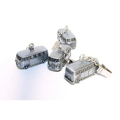 Imagen de BRISA VW Collection Peso de Mantel en 3D Volkswagen con Pinzas T1 Camper Bus (Juego 4/Antique Silver)