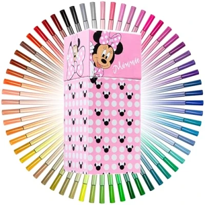 Imagen de Disney Minnie Mouse Set Rotuladores con 60 Colores para Niños Regalos Niñas (Rosa)