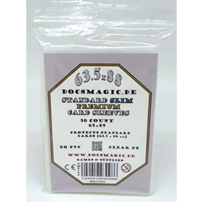 Imagen de docsmagic.de 50 Premium Board Card Game Sleeves Clear Slim Standard 65 x 90 Transparente Fundas