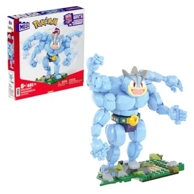 Imagen de Mega Pokémon Machamp, 401 Bloques de construcción con Movimiento, Juguete +8 años (Mattel HTH70)