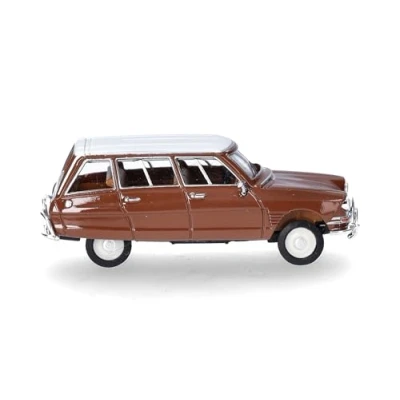 Imagen de herpa Modelo de Coche Citroen AMI 6 Break, Miniatura a Escala 1:87, Artículo colección, plástico, Color: marrón/Techo Blanco