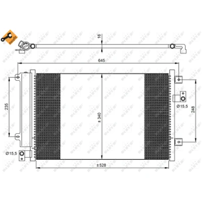 Imagen de NRF EASY FIT 35942 Condensador con secador, junta anular 15,5 Aluminio 528