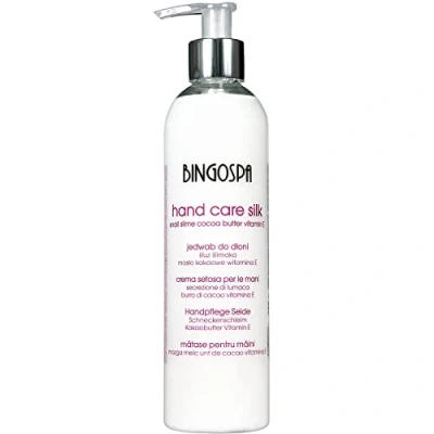 Imagen de Crema de manos seda regeneradora para con baba caracol, manteca cacao y vitamina E el cuidado las 280 g BINGOSPA