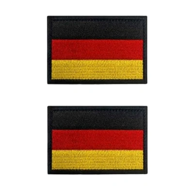 Imagen de 2 piezas de 6 x 4 cm Mini bandera Alemania parche bordado insignia alemán apliques para ropa, bolsos, mochila, uniforme, chaleco, arnés perros, táctico militar, al aire libre