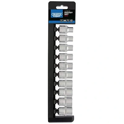 Imagen de Draper H10 M/6PT/E 1/2 &quot;SQ. DR. Set de llaves vaso (10 piezas), color azul