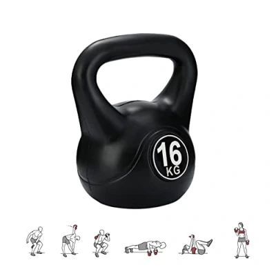 Imagen de MAGIC SELECT Pesa Rusa de 16kg. Kettlebell Hormigón con Mango Ergonómico. Mancuerna para Entrenamiento Muscular en Casa y Gimnasio.
