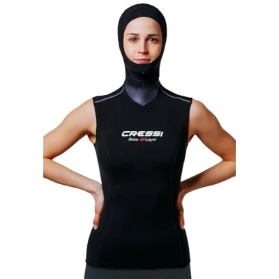 Imagen de Cressi Base Layer Lady Hood Vest 2.5mm Traje Interior de Buceo in Neopreno para Mujeres, Negro, L
