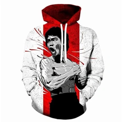 Imagen de Sudaderas con Capucha de Bruce Lee para Hombre Kung Fu Marcial 3D Impreso en Sudadera Chaqueta Jersey Ropa Deportiva Tops