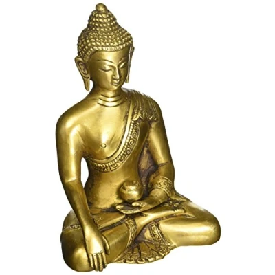 Imagen de SouvNear Buda estatua 15,2 Cm Dorado Hecho a mano en Latón Pequeño Figurines Casa decoración Sentado de meditando
