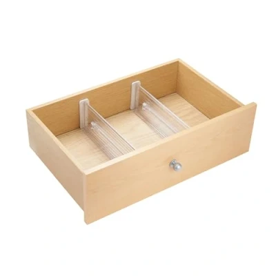 Imagen de iDesign Linus Organizador de cajones ajustable, separadores para cocina en plástico, juego 2 cajones, transparente