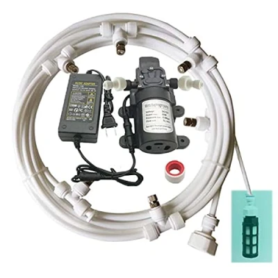 Imagen de Kit de Sistema Enfriamiento por Nebulización con Bomba, Nebulizacion para Exteriores Terrazas Jardín Patio, Kits Riego Goteo Césped, Flor, Invernadero (Size : 6m/19.6ft)