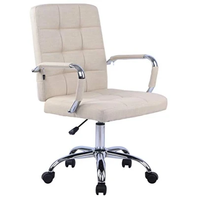 Imagen de CLP Silla De Escritorio Deli Pro En Tela Ejecutiva Giratoria &amp; Regulable Altura I Oficina con Ruedas, Color:Crema