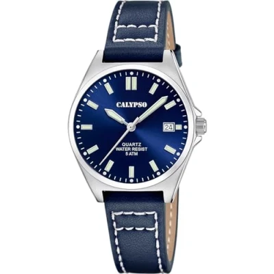 Imagen de CALYPSO Reloj Mujer K5869/3 Basic Caja de Acero Inoxidable 316l Plateado Correa Piel Azul
