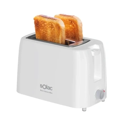 Imagen de Solac Tostador Mini Buon Giorno 750W, 2 Ranuras para Pan de Molde, Selector 6 Niveles Tostado, Sistema Auto centrado, Bandeja Recoge Migas Extraíble, Alojamiento Cable