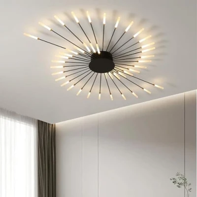 Imagen de LáMpara De Techo Led Moderna, 42 Cabezales IluminacióN Montaje Semiempotrado Regulable,LáMparas Negras Para Dormitorio,Sala Estar,Comedor,Oficina,3000K 6000K Con Control Remoto