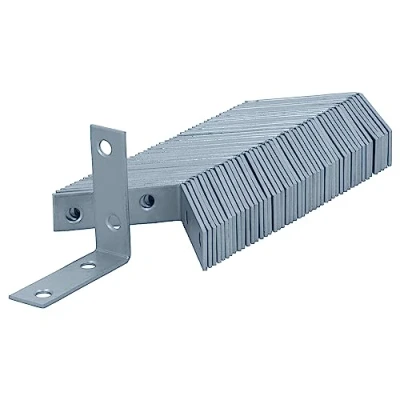 Imagen de HELPMATE 48 piezas de ángulo silla 50 x 15 mm Conector en galvanizado y azul pasivado Ángulo muebles con excelente protección contra la corrosión, estable duradero Fácil
