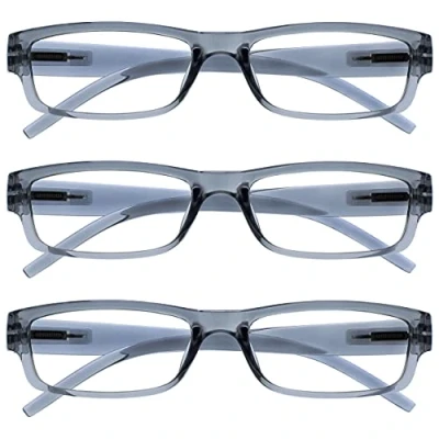 Imagen de La Compañía Gafas De Lectura Gris Ligero Cómodo Lectores Valor Pack 3 Estilo Diseñador Hombres Mujeres UVR3PK032GR +1,00