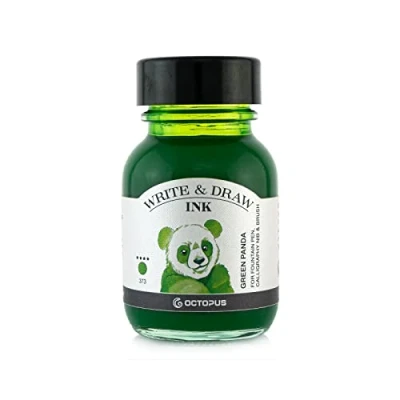 Imagen de Octopus Write and Draw Ink 373 Green Panda tinta impermeable para escritura y dibujo, de caligrafía, resistente a la luz, verde, 50 ml