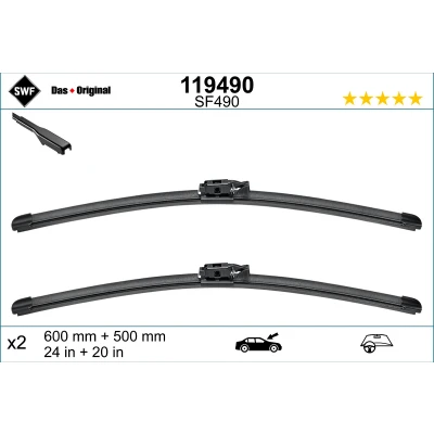 Imagen de Limpiaparabrisas Swf 119490 delante Escobilla con hoja plana BMW: X2
