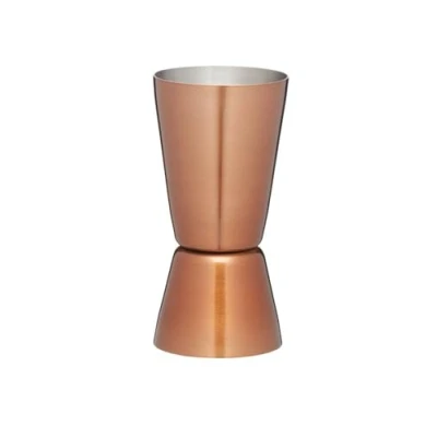 Imagen de BarCraft Jigger Doble para Cócteles y Medida de Licores, Acero Inoxidable con Acabado Cobre, Medidas 25ml 50ml