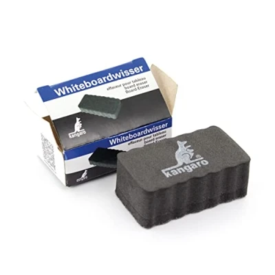 Imagen de Borrador de pizarra blanca Kangaro mini magnético, tamaño 33 x 57 22 mm, K N12WBWM, color negro