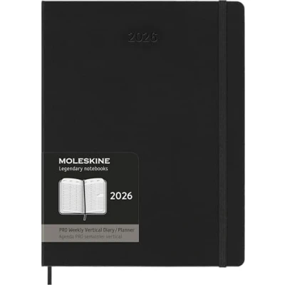 Imagen de Moleskine Planificador Semanal, Agenda Semanal Vertical Pro 12 Meses 2025, Tapa Dura y Cierre Elástico, Color Negro, Formato Extra Grande 19x25 cm