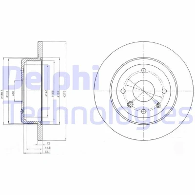 Imagen de DELPHI BG4244 Disco de freno 276 12 4 macizo aceitado sin procesar cojinete rueda, anillo sensor ABS CHEVROLET: Epica Berlina