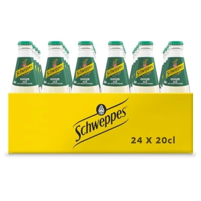 Imagen de Schweppes Ginger Ale, Bebida Jengibre Refrescante Vidrio, Pack 4 cestas 6 x 20 cl (total: 24 botellas)