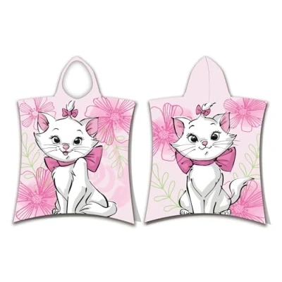 Imagen de Jerry Fabrics Disney Cat Marie Poncho de baño con capucha (50 x 115 cm), Rosa.