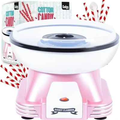 Imagen de Gadgy Máquina de Algodón Azúcar en Casa Cotton Candy Machine Diseño Retro (Rosa)