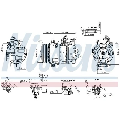 Imagen de NISSENS 890754 Compresor de Aire Acondicionado PXE16 12 PAG 46 R 134 a VOLKSWAGEN: Sharan II, SEAT: Alhambra II