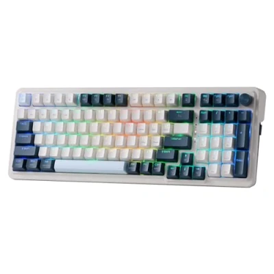 Imagen de Redragon K686 Pro Teclado para Juegos de 98 Teclas Gasket RGB, mecánico 3 Modos con Base Intercambiable en Caliente, Control Especial Botones giratorios y Almohadillas amortiguadoras