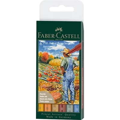 Imagen de Faber Castell 167179 Pitt Artist Pen Bolígrafo (6 unidades), diseño de otoño