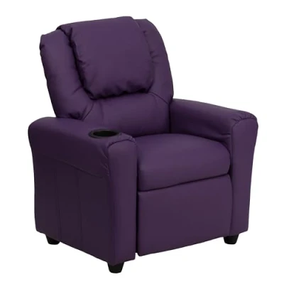 Imagen de Flash Furniture contemporáneo Beige Vinilo niños reclinable con portavasos y reposacabezas
