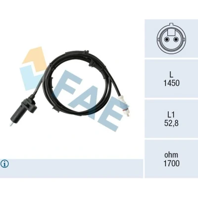 Imagen de FAE 78577 Sensor de ABS inductivo 2 1450 FIAT: Ducato II Bus, Camión plataforma/Chasis, Furgón, CITROËN: Jumper I Bus