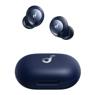 Imagen de Soundcore by Anker Space A40 Auriculares Inalámbricos Bluetooth Cancelación Ruido Activa Adaptativo, 50H Reproducción Total, Hi Res Sonido LDAC, Ajuste Cómodo, 6 Mics, Carga inalámbrica, rápida