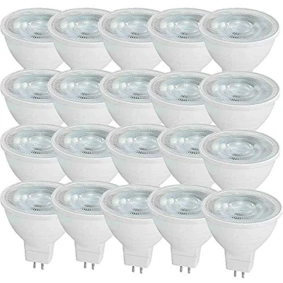 Imagen de OUGEER 20 bombillas LED MR16 de 5 W CA 220 240 V GU5.3, equivalente a 50 MR16, luz blanca cálida, 3000 K, foco GU5,3, 500 lúmenes, no regulable
