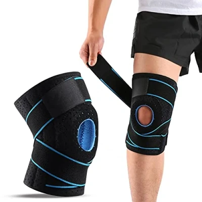 Imagen de WS WorlsTrend Rodillera para Hombres y Mujeres Rotuliana Ajustable Artritis Dolor Articular Lesión de Ligamentos Tendinitis Rodilleras Crossfit Profesional.