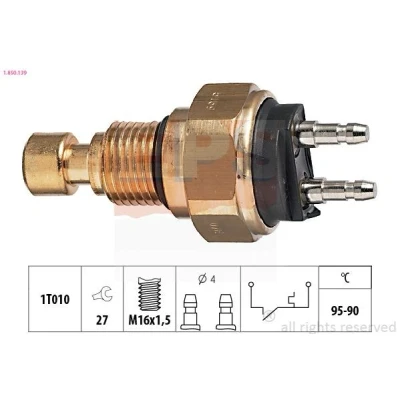 Imagen de EPS 1.850.139 Interruptor de temperatura, ventilador del radiador M16x1,5 Made in Italy OE Equivalent HONDA: CRX 2, CIVIC 4 Hatchback