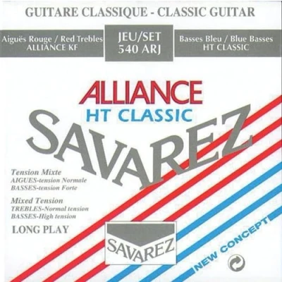 Imagen de Savarez Cuerdas para Guitarra Clásica Concert Alliance HT 540ARJ Juego Tensiones Mezcladas Rojo/Azul (Standard/Alta)